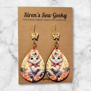 Aristocats Marie Floral Art Nouveau Earrings Disney Paris